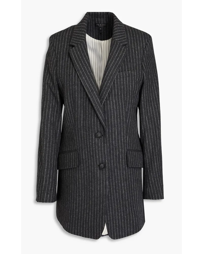 Rag & Bone Blazer aus Tweed aus einer Wollmischung mit Nadelstreifen Grau