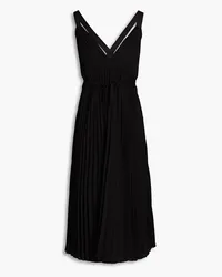 Proenza Schouler Midikleid aus plissiertem Georgette Schwarz