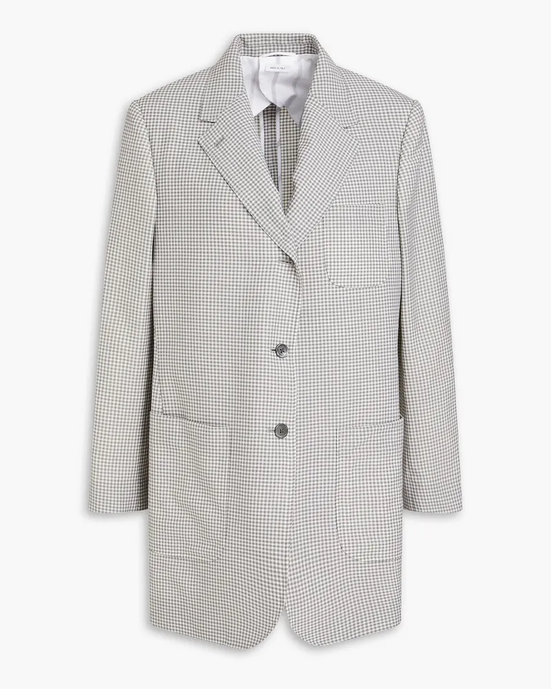 Thom Browne Mantel aus Wolle mit Gingham-Karo Grau