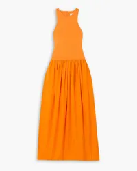 Esse Studios Maxikleid aus Stretch-Strick und Baumwollpopeline Orange