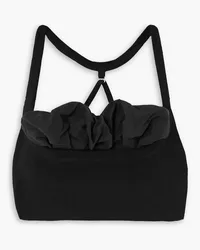 Jacquemus Frivolli Neckholder-Bustier aus Taft und geripptem Stretch-Strick Schwarz