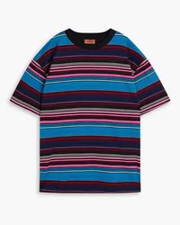 Missoni T-Shirt aus Baumwoll-Jersey mit Streifen Burgunderrot