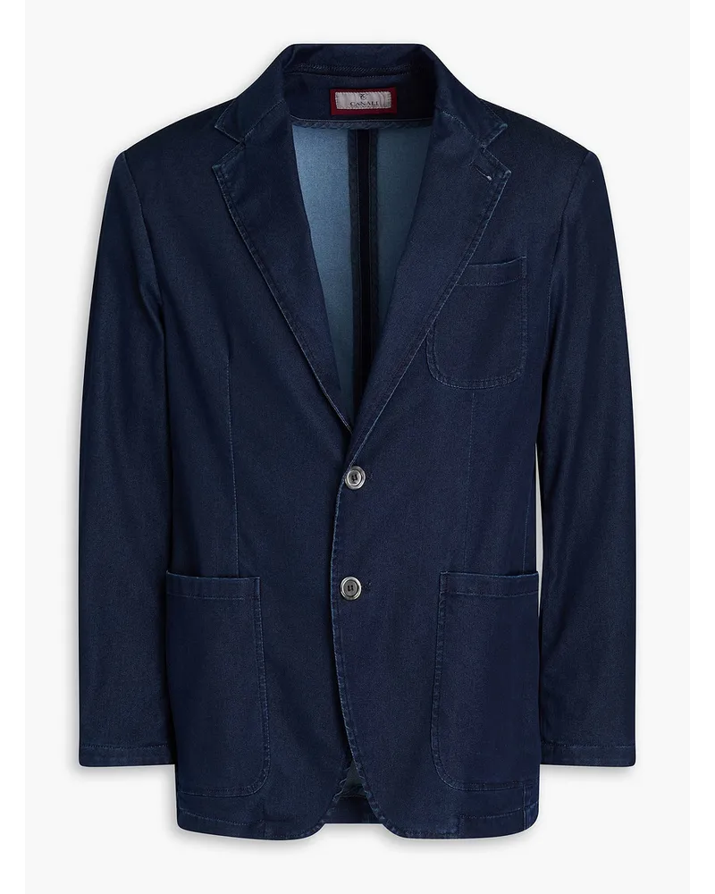 Canali Blazer aus Denim Blau