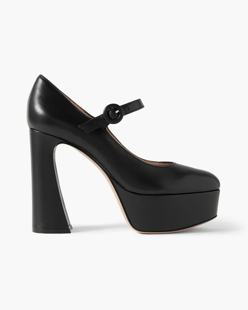 Gianvito Rossi 120 Mary-Jane-Pumps aus Leder mit Plateau Schwarz