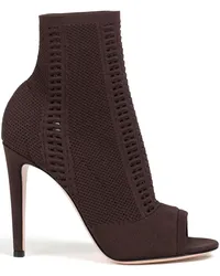 Gianvito Rossi Vires Sock Boots inLochstrick Braun