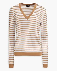 Theory Striped wool-blend sweater Braun