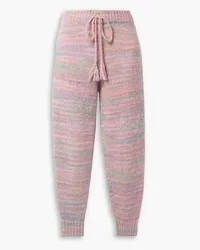 LoveShackFancy Olvera gestreifte Track Pants aus Strick Pink