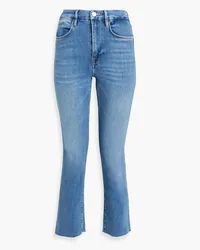 Frame Denim Le Super High hoch sitzende Cropped Jeans mit geradem Bein Blau