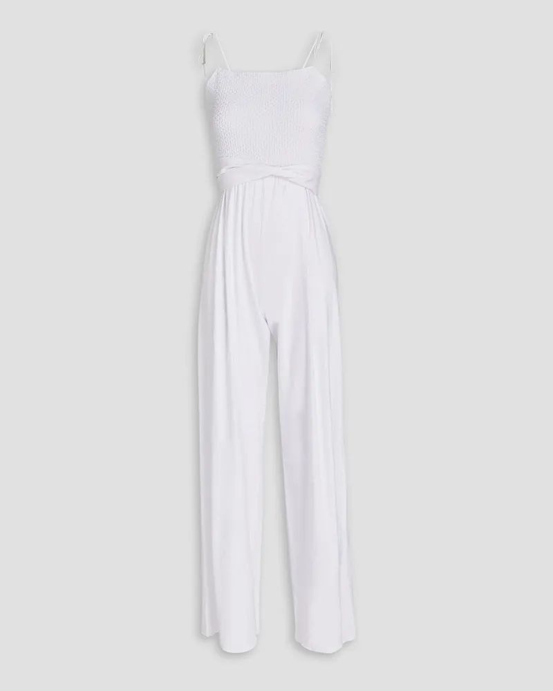 Alice + Olivia Alice OliviaBebe Jumpsuit aus einer Leinenmischung mit Falten Weiß