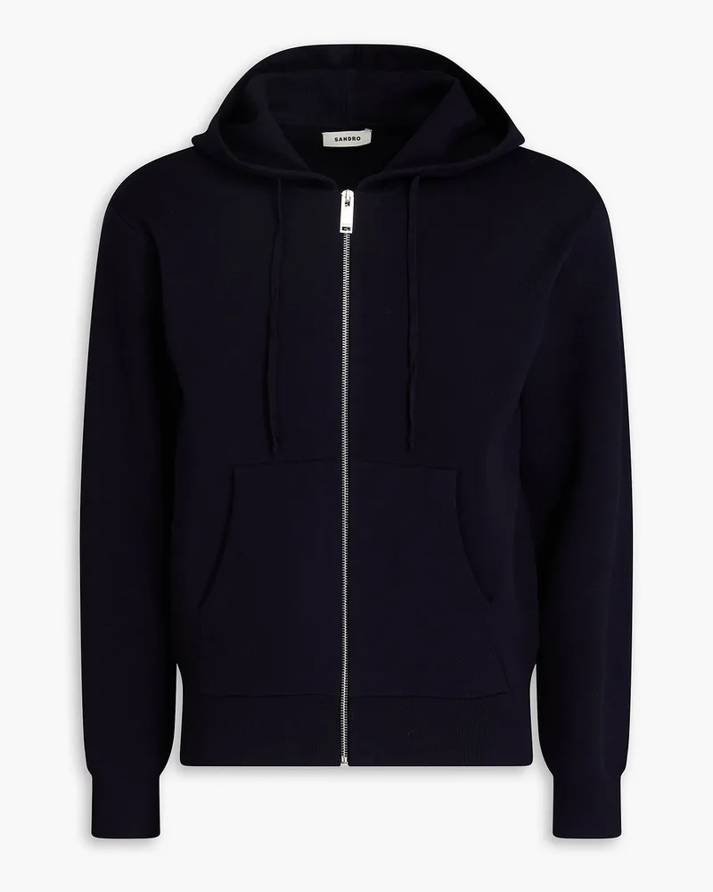 Sandro Knitted drawstring hoodie Blau