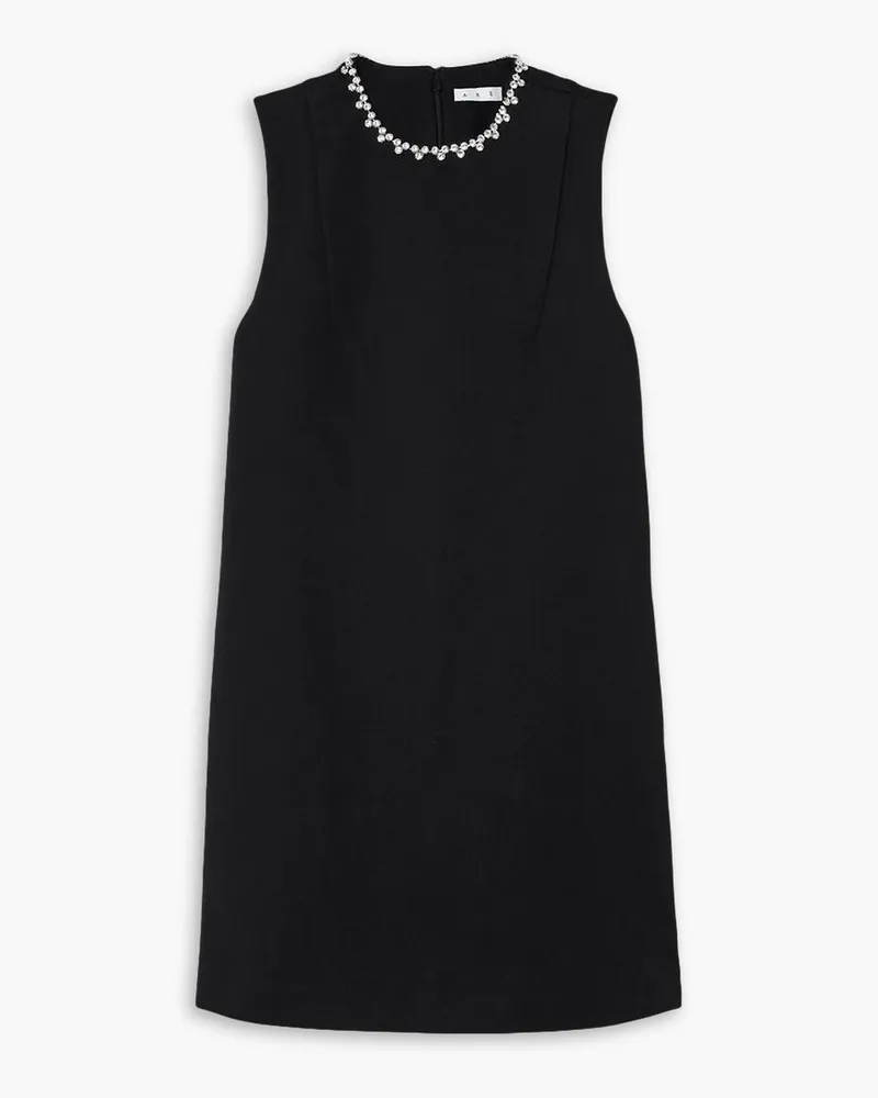 Area Crystal-embellished cutout stretch-ponte mini dress Schwarz