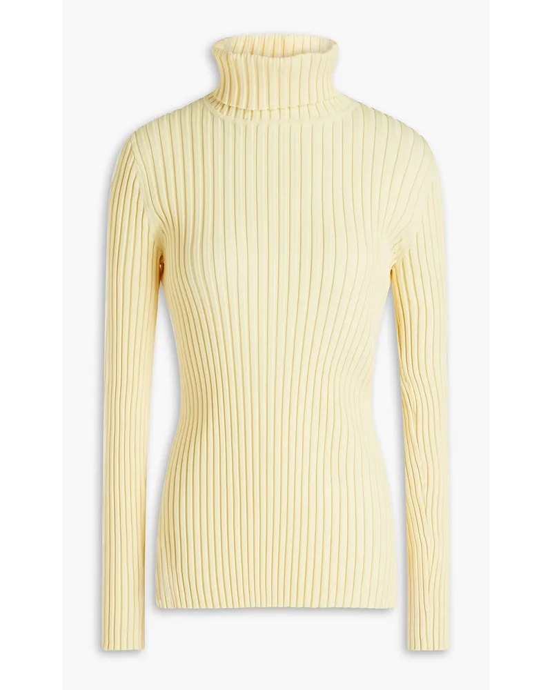 Tory Burch Rollkragenpullover aus Rippstrick Gelb