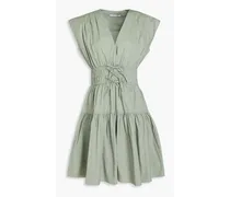 Tora tiered stretch-cotton poplin mini dress