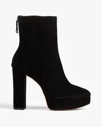 Alexandre Birman Ankle Boots aus Veloursleder mit Plateau Schwarz