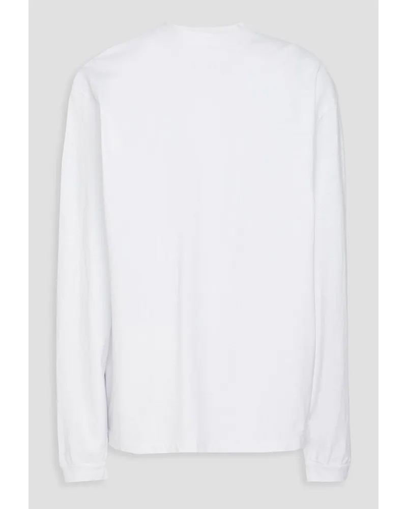 John Elliott + Co T-Shirt aus Baumwoll-Jersey mit Henley-Kragen Weiß