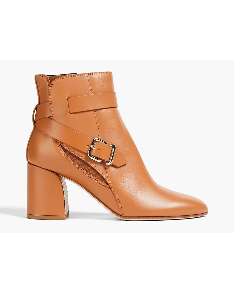 TOD'S Buckled leather ankle boots Braun