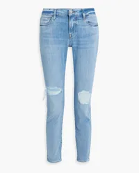 Frame Denim Le Garcon Boyfriend-Jeans inDistressed-Optik Blau