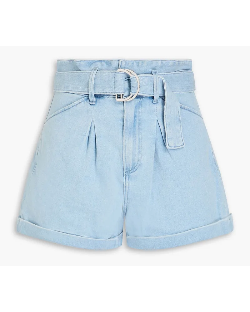 Paige Jeansshorts mit Falten und Gürtel Blau