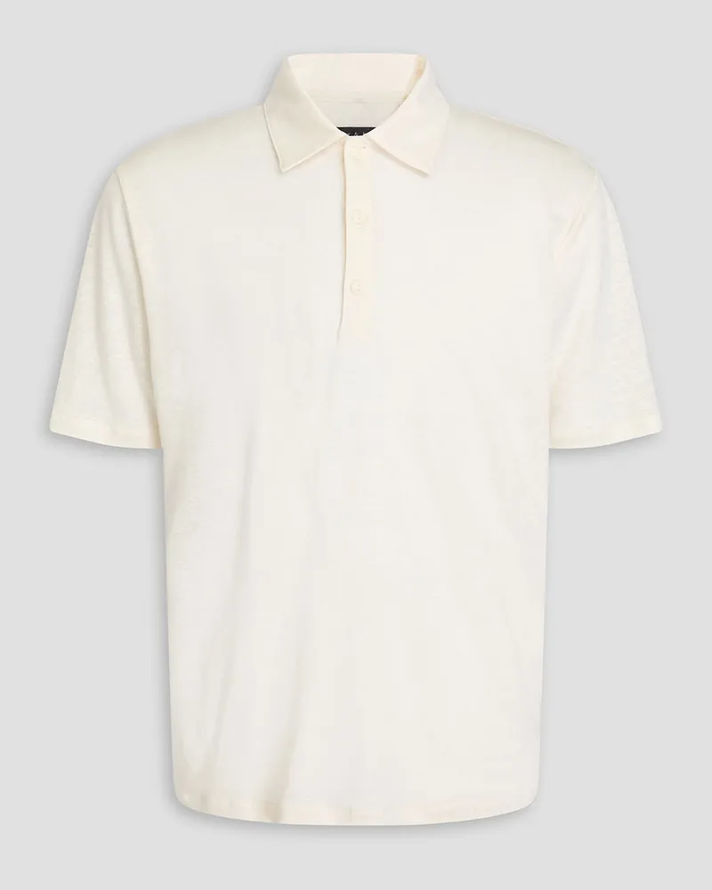 Rag & Bone Classic Poloshirt aus Leinen Weiß