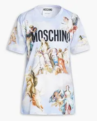 Moschino T-Shirt aus Baumwoll-Jersey mit Print Blau