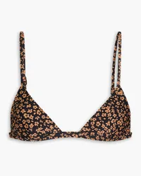 Matteau Petite Triangle Bikini-Oberteil mit floralem Print Braun