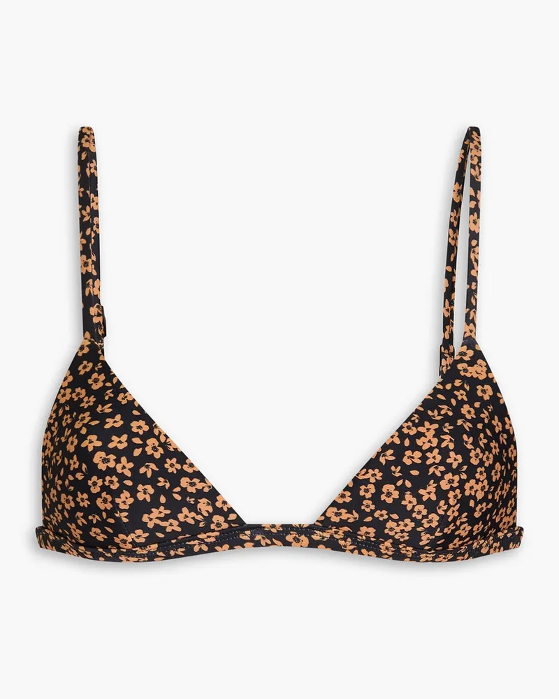 Matteau Petite Triangle Bikini-Oberteil mit floralem Print Braun