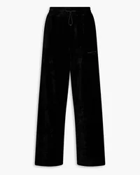 Alexander Wang Track Pants aus Velours mit Print Schwarz