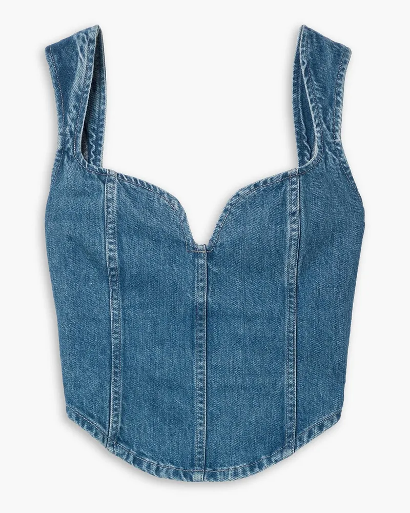 Mara Hoffman Milla Bustier aus Bio-Denim Blau