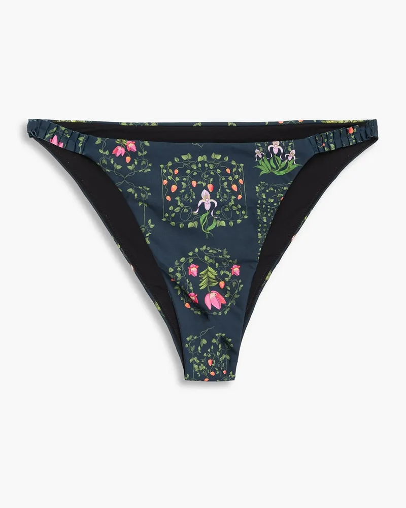 AGUA BENDITA Vera Bouquet tief sitzendes Bikini-Höschen mit Print Blau