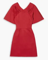 Carolina Herrera New York Minikleid aus Twill aus einer Baumwollmischung mit Raffungen Rot