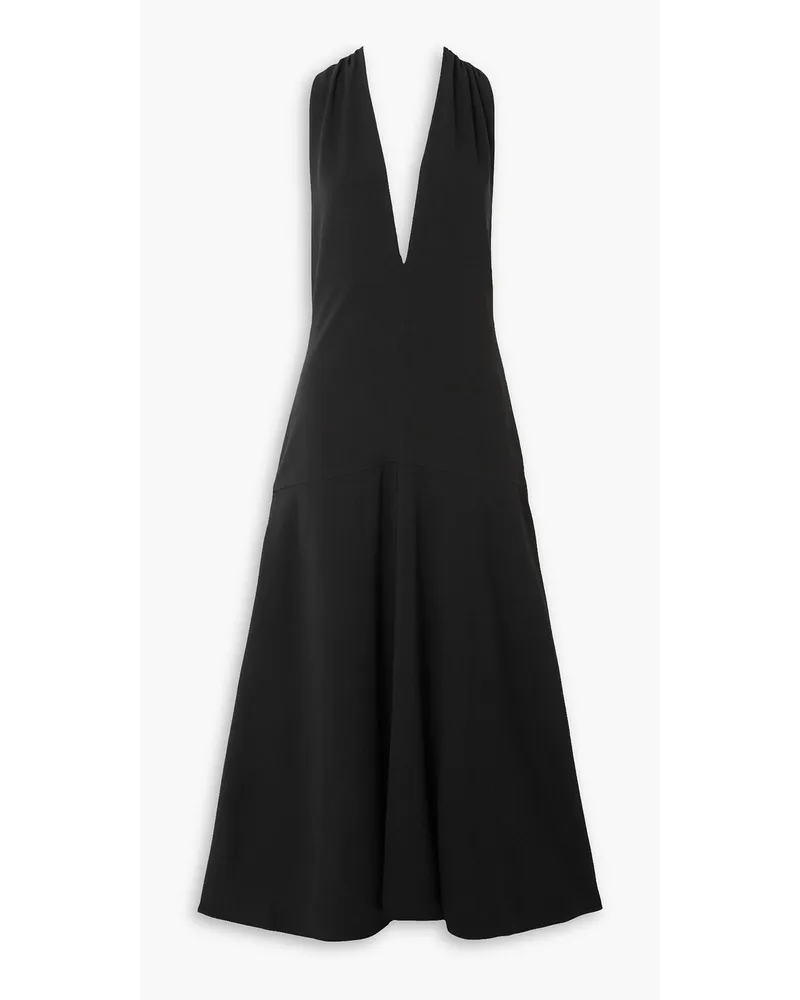 Proenza Schouler Maxikleid aus Stretch-Crêpe mit Twist-Detail Schwarz