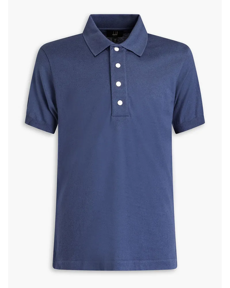 Dunhill Polohemd aus Baumwoll-Jersey Blau