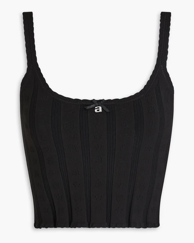 Alexander Wang Tanktop inPointelle-Strick Schwarz