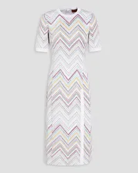 Missoni Strickkleid inHäkeloptik mit Pailletten Weiß