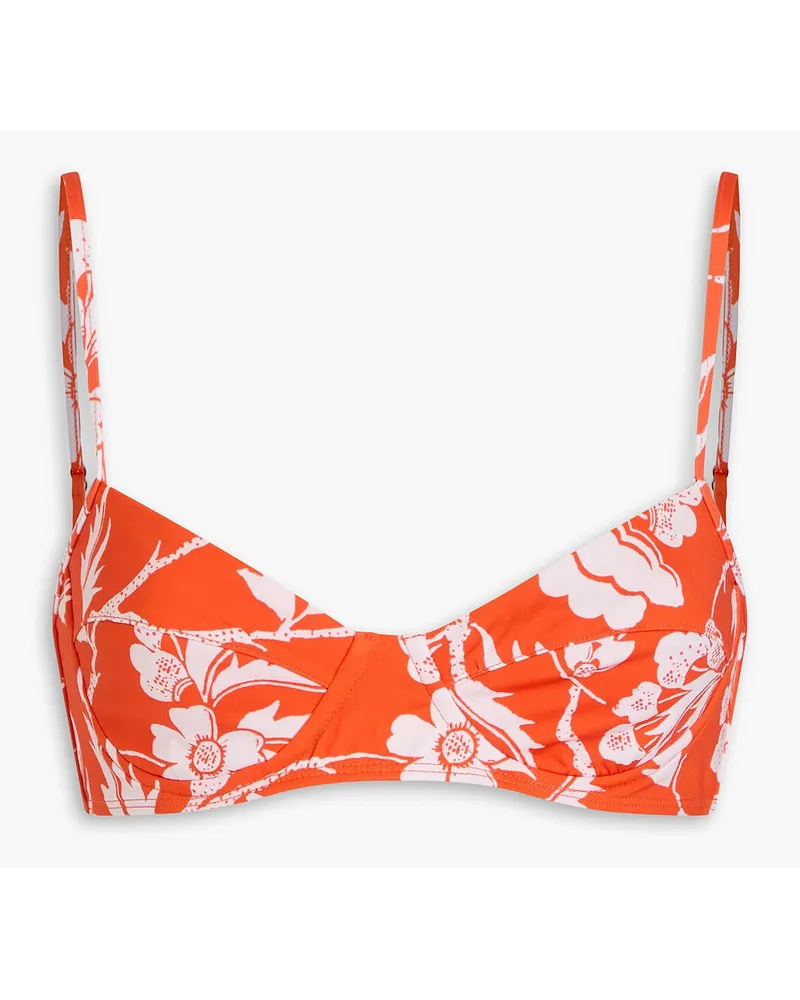 Mara Hoffman Lua Bikini-Oberteil mit Bügel und floralem Print Orange