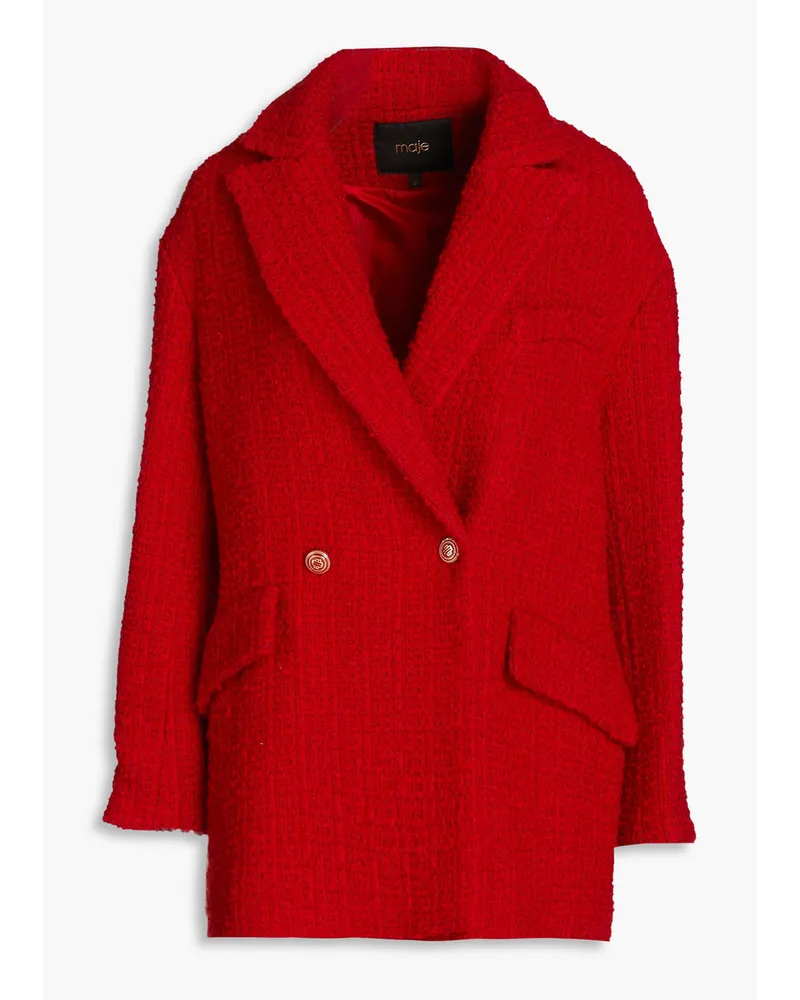 Maje Giloge Blazer aus Tweed aus einer Wollmischung Rot