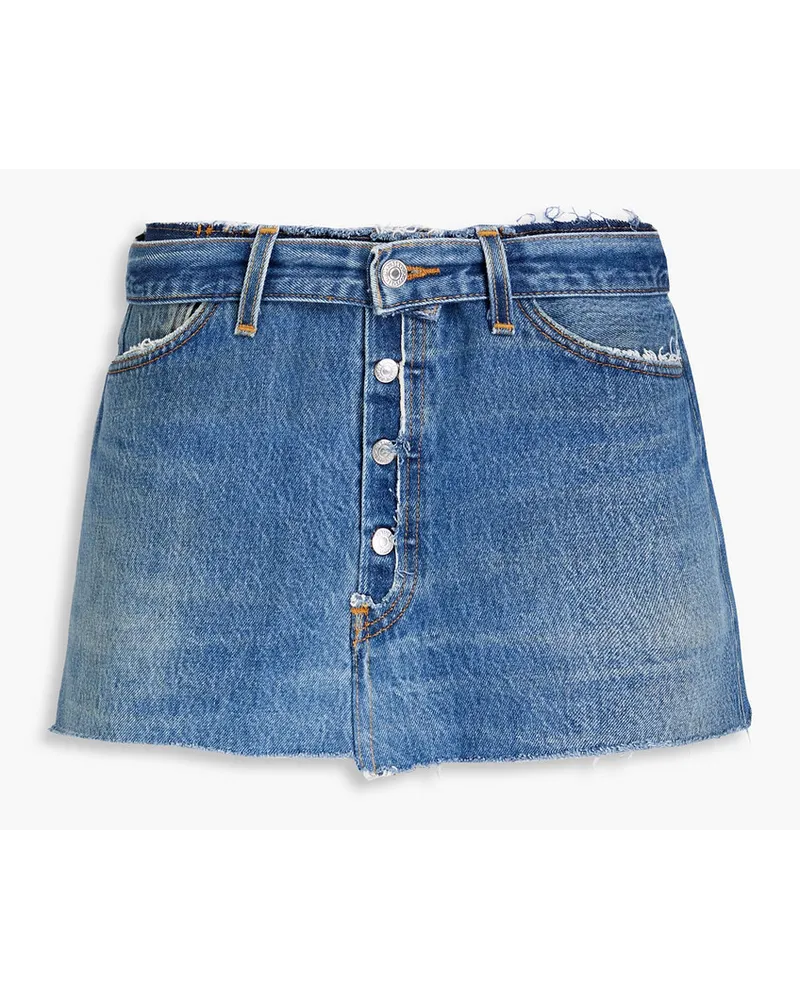 Levi's Minirock aus Denim mit Fransen Blau