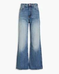 Ganni Hoch sitzende Jeans mit weitem Bein inausgewaschener Optik Blau