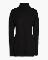 Jil Sander Rollkragenpullover aus Wolle mit Cut-outs Schwarz