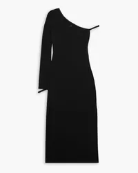 Courrèges Asymmetrisches Midikleid aus Stretch-Strick Schwarz