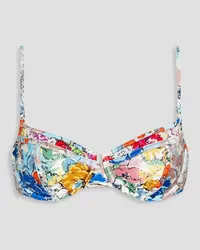 Zimmermann Bikini-Oberteil mit floralem Print Weiß