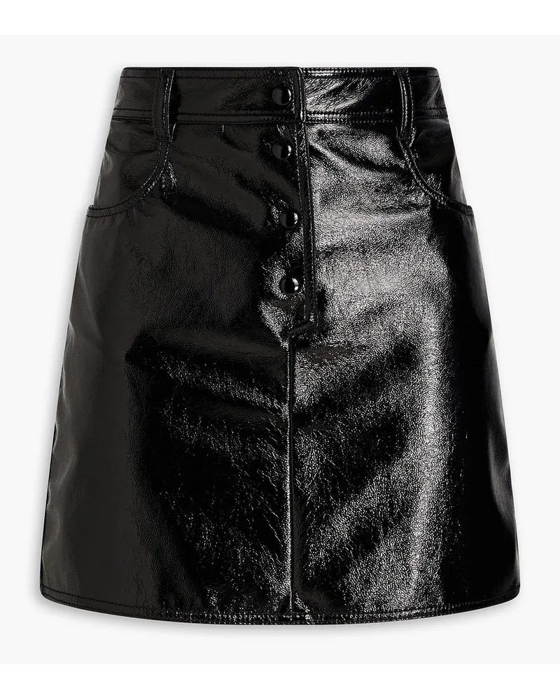 MSGM Minirock aus Lacklederimitat inKnitteroptik Schwarz