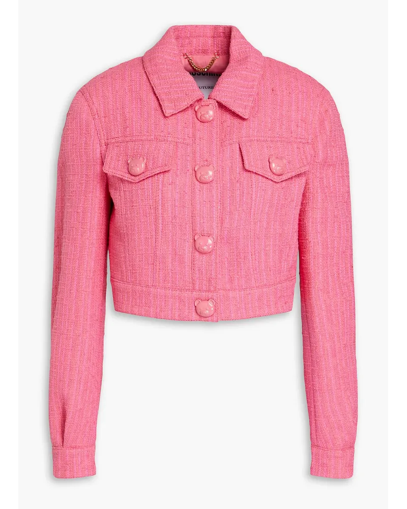 Moschino Jacke aus Tweed aus einer Baumwollmischung Pink