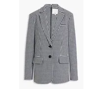 Blazer aus Twill mit Gingham-Karo und Reißverschlussdetails