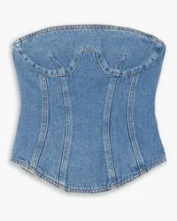 Magda Butrym Trägerloses Bustier aus Denim Blau