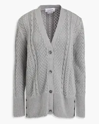 Thom Browne Cardigan inZopfund Pointelle-Strick Grau