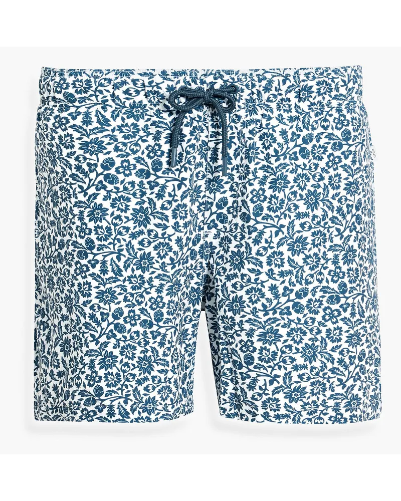 Onia mittellange Badeshorts mit floralem Print Blau