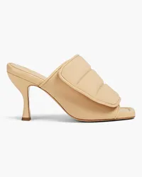 Gia Borghini Wattierte Mules aus Leder Neutral