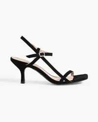 Iris & Ink Fatimah Slingback-Sandalen aus Veloursleder Schwarz