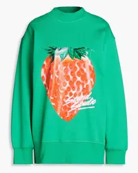 STAND Sweatshirt aus Baumwollfleece mit Print/S Grün